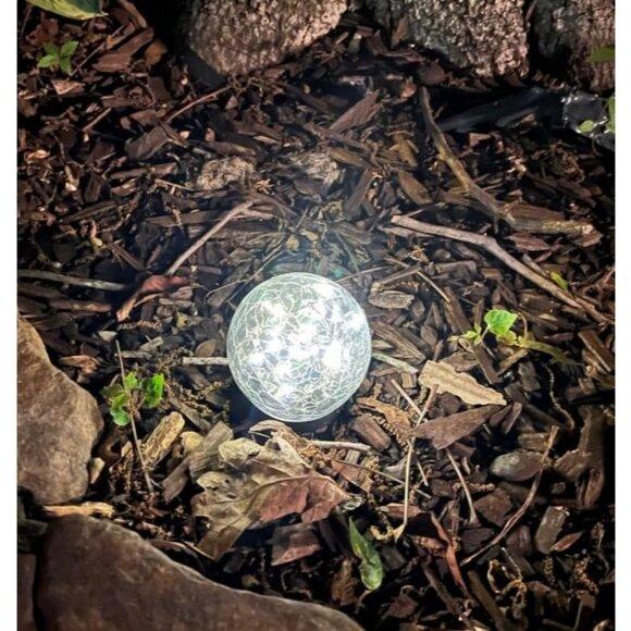 4 pack Solar Globe Lights Outdoor Waterproof-Solar Balls Cracked Glass Ball - Picture 2 of 3